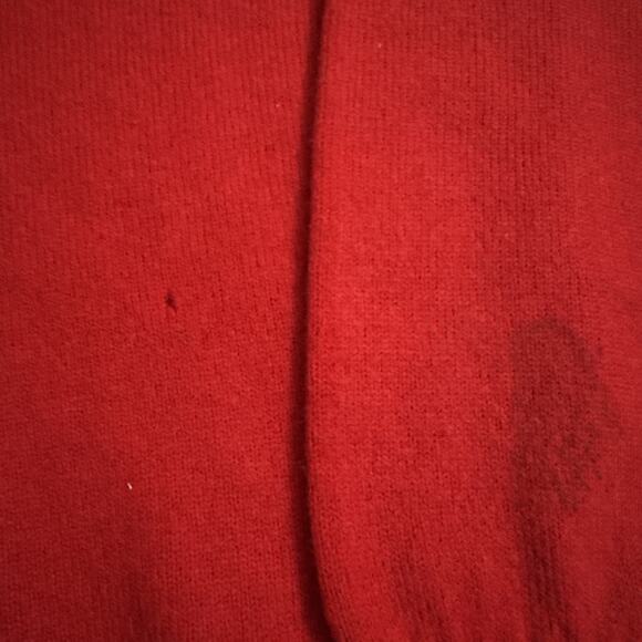 Vintage McGeorge of Dumfries Lambswool Sweater V Neck Red XL 22x25 Distressed - Picture 3 of 11